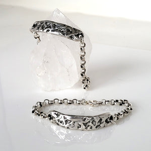 melted silver bar bracelet